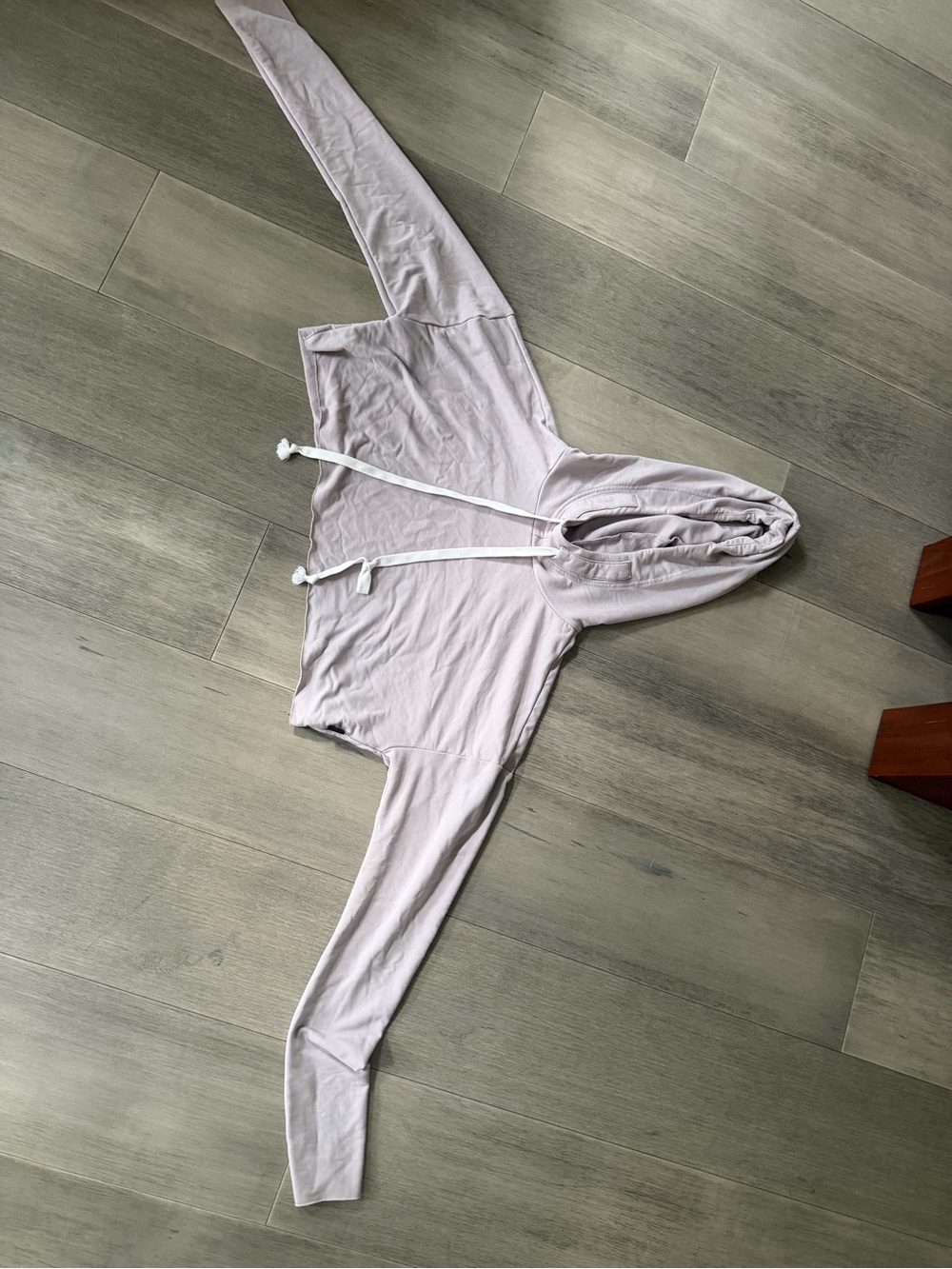 Reebok Light Lavender Cropped Hoodie with Drawstrings